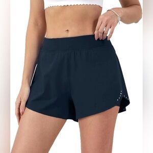 Aurefin Women's 2 in 1 Flowy Running Shorts High Waisted Athletic Shorts
